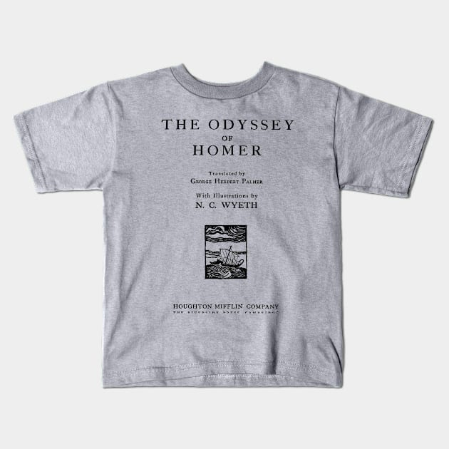 The Odyssey Homer Title Page Kids T-Shirt by buythebook86